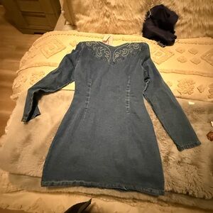 Giani Bernini Blue Long Sleeve Dress